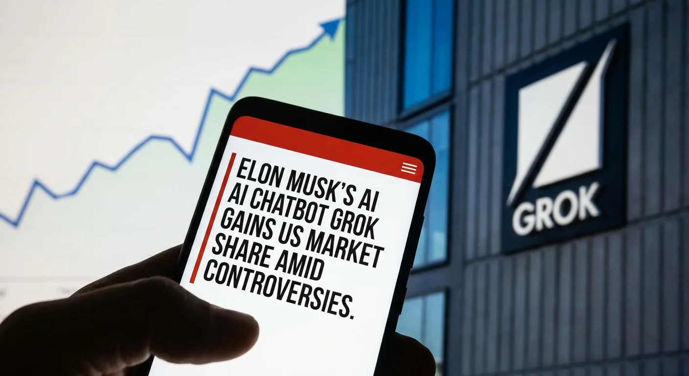 Elon Musk's AI Chatbot Grok Gains US Market Share Amid Controversies