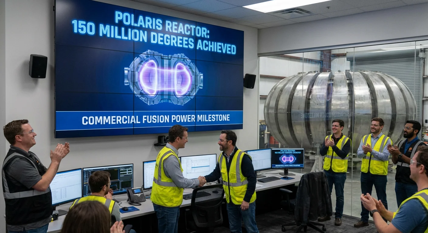 Helion Fusion Energy Achieves 150 Million Degrees in Polaris Reactor Commercial Fusion Power Milestone