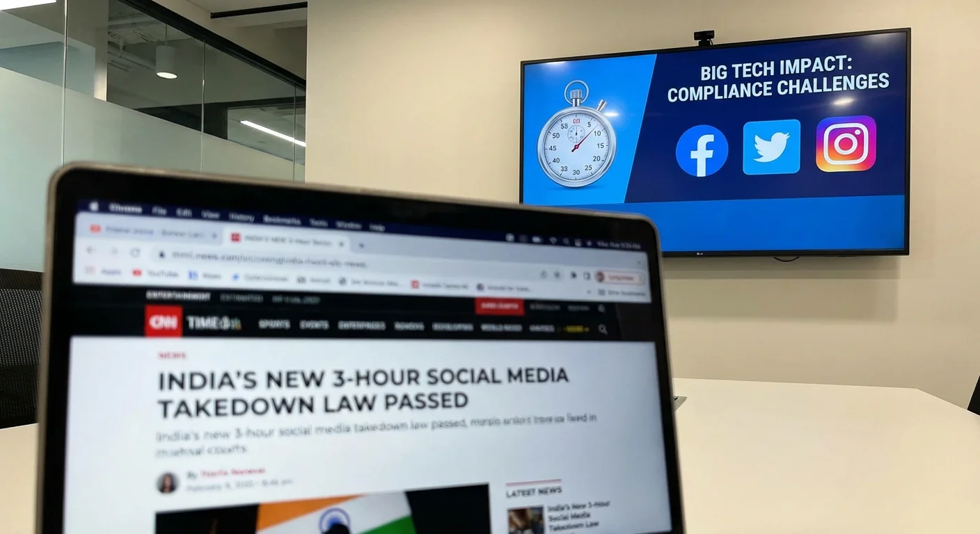 India's New 3-Hour Social Media Takedown Law — Big Tech Impact Explained